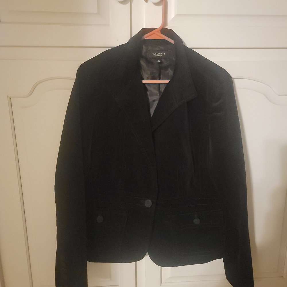 Talbots Classic Black Velvet Blazer